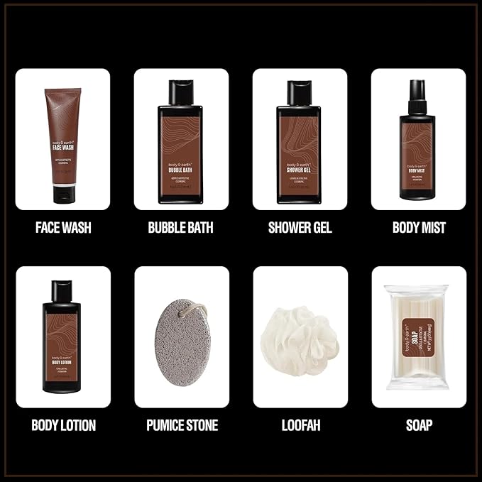 Gift Baskets for Men 8pcs Mens Body Wash Sets with Sandalwood Scent Gift Sets for Christmas Gifts for Men,Father Day Gifts