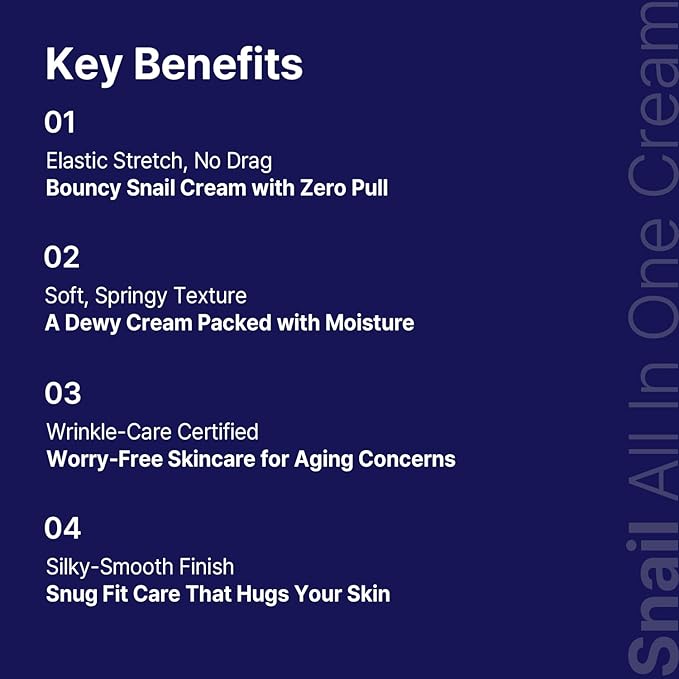AVCA Snail Mucin Face Cream Moisturizer 100ml(3.38 fl. oz) – Hydrating Anti Aging Korean Skin Care, Helps Improve Elasticity & Fine Lines with HA & Collagen