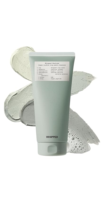 Whipped Korean Face Wash, Doubles as a Face Mask, Clay Charcoal, for Blackheads and Pores, A Deep Cleansing and Exfoliating, Peptide, Vegan Collagen