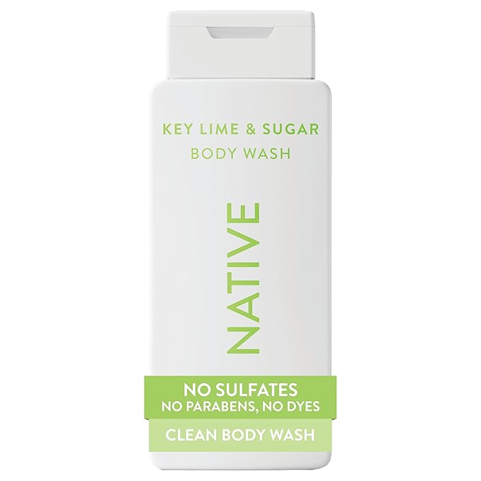 Native Body Wash Contains Naturally Derived Ingredients | For Women & Men, Sulfate, Paraben, & Dye Free Leaving Skin Soft and Hydrated | Key Lime & Sugar 18 oz