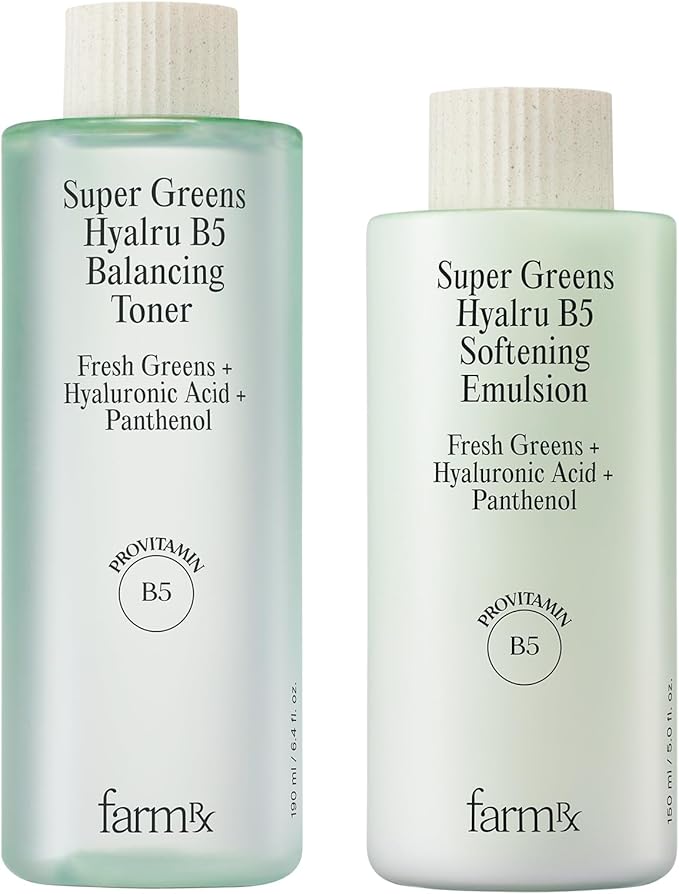 Farm Rx Super Greens Hyalru B5 Balancing Toner (6.4fl oz) & Super Greens Hyalru B5 Softening Emulsion (5fl oz
