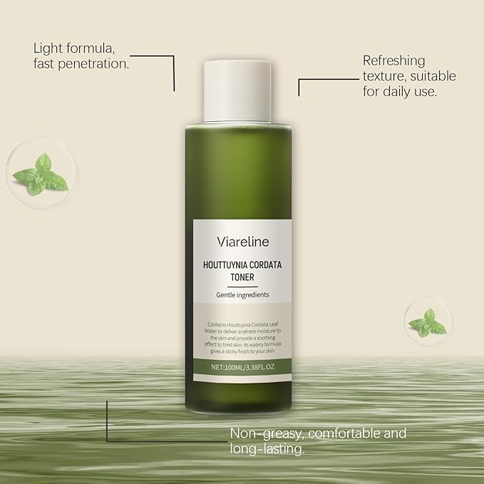 Moisturizing Soothing Toner, Houttuynia cordata Facial Toner soothes Skin and rejuvenates it