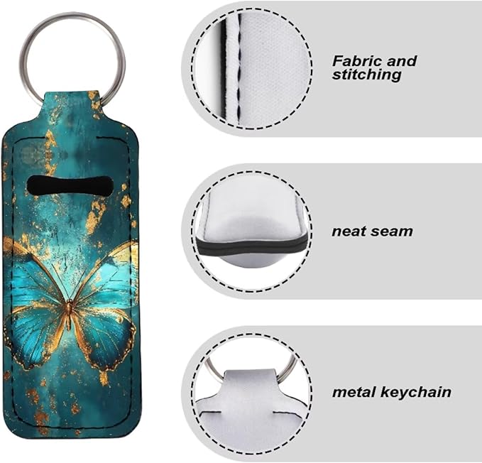 Pensura Chapstick Holder Keychain Fashion 5 Pcs Car Keychain Holder Portable Chapstick Holder Keep from Scratched and Dust