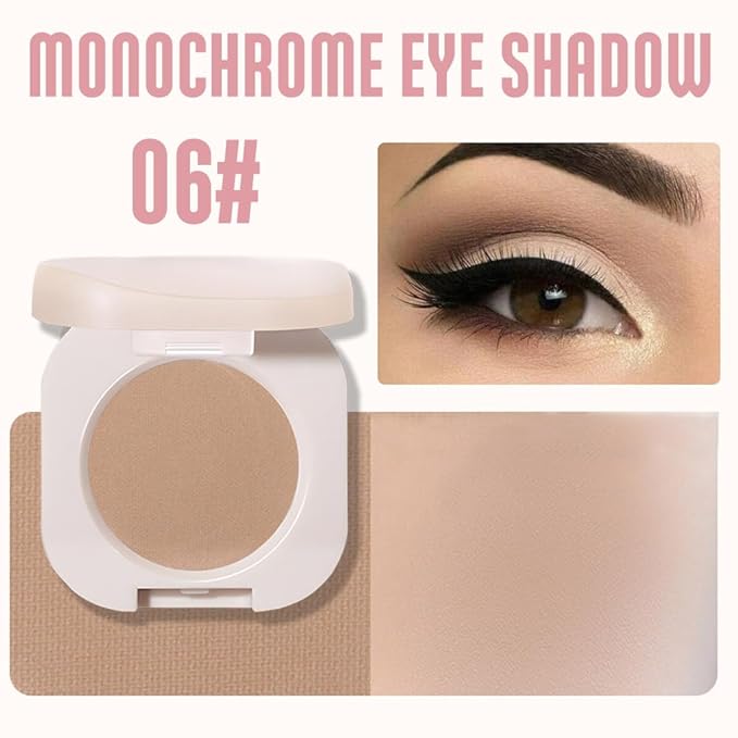 Light Brown Matte Eye Shadow Palette Makeup For Older Women, Matte Single Monochrome Eyeshadow, Mini Single Pressed Pigmented Waterproof Sombras Para Ojos, Vegan, Talc, Paraben&Cruelty Free 06#