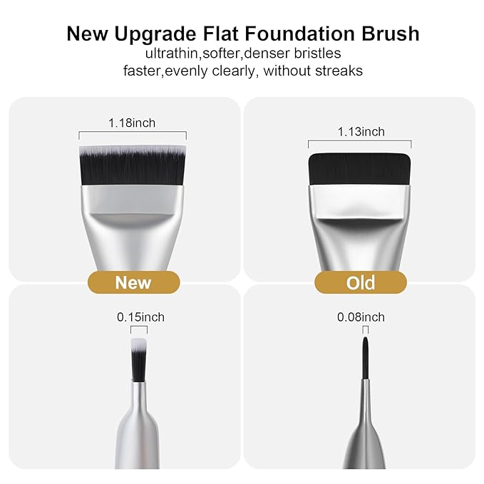 New Upgrade Flat Foundation Brush,Korean Makeup Brush Spatula Facial Brush for Liquid Foundation,Premium Face Makeup Brush for Blending Cream