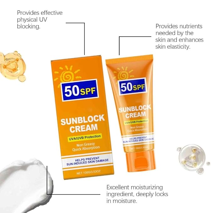 2PCS Facial Body Sunscreen SPF50 Whitening Sun Cream Broad Spectrum UV Protection Hydrating Anti-Aging Sunblock Skin Protective Cream