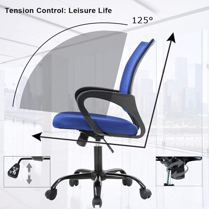 Ergonomic Office Desk Mesh Computer Chair - Modern Executive Adjustable Task Rolling Swivel Seat With Back Support for Women, Men (2 Pack)