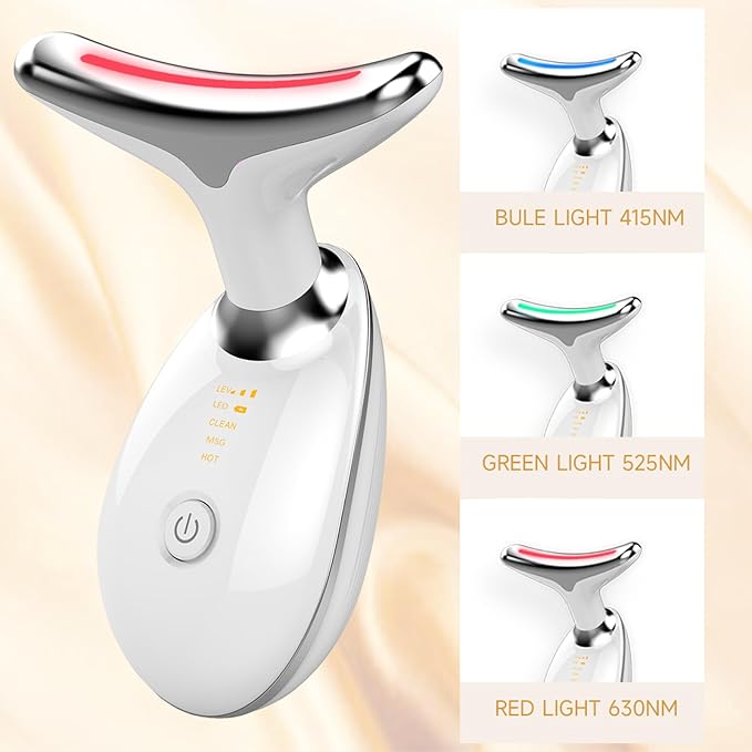 Neck Face Device, 3 in 1 Portable Face Sculpting Tool, Three Modes Facial Skin Care Tool, White