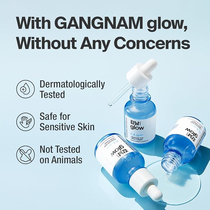 Hyaluronic Acid Serum - Korean Skin Care I Hydrating Serum for Face with Hyaluronic Acid & Vitamin B5 & Vegan Collagen I Face Moisturizer for Plumping and Fine Lines 1.01 fl oz