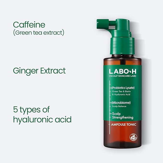 LABO.H Scalp Strengthening Spray - Korean Scalp Reviatlizing Serum for Hair Growth & Anti-Loss | Vegan| Instant Cooling & Soothing with Rosemary and Peppermint Oil | Thicker-Looking Hair, 3.38 Fl oz.