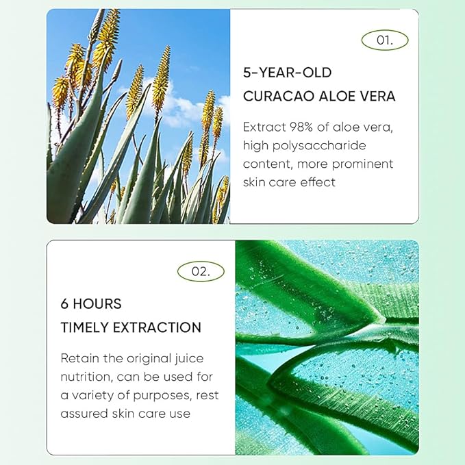 3 PCS Aloe Vera Gel Smoothing After Sun Deeply Hydrating Nourishing Skin Care, for Face Body and Hair - Sunburn, Redness and Itchy Skin Relief 1.41 Fl Oz