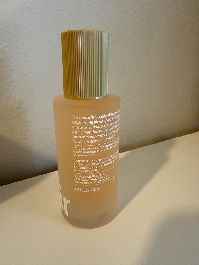 Saltair Body Oil – Silky After Shower and Bath Dry Oil for Women and Men – Non-Greasy, Well-Absorbing Moisturizer for Hydrating Dry Skin – Golden Hour Scent, 4oz