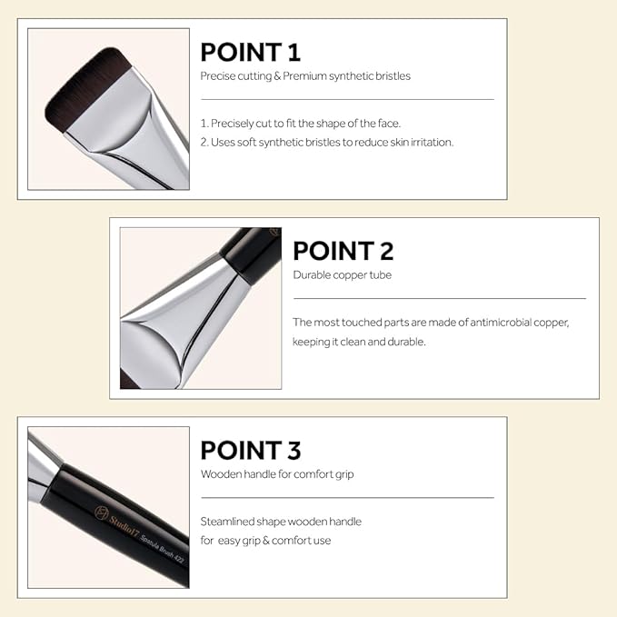 Spatula Foundation Brush 422 | Korean Professional Makeup Tool | Flat Base Makeup Brush for Liquid & Cream Foundation