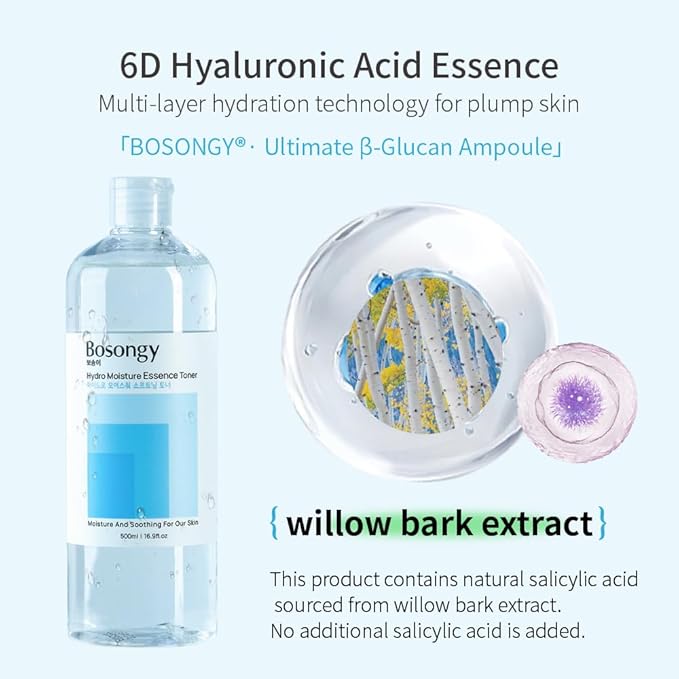 Hydro Moisture Essence Toner 500ml(16.9fl.oz.) – Deep Nourishing Facial Toner for Dry & Sensitive Skin, Korean Skincare Infused with Hyaluronic Acid, Panthenol, and Azelaic Acid.