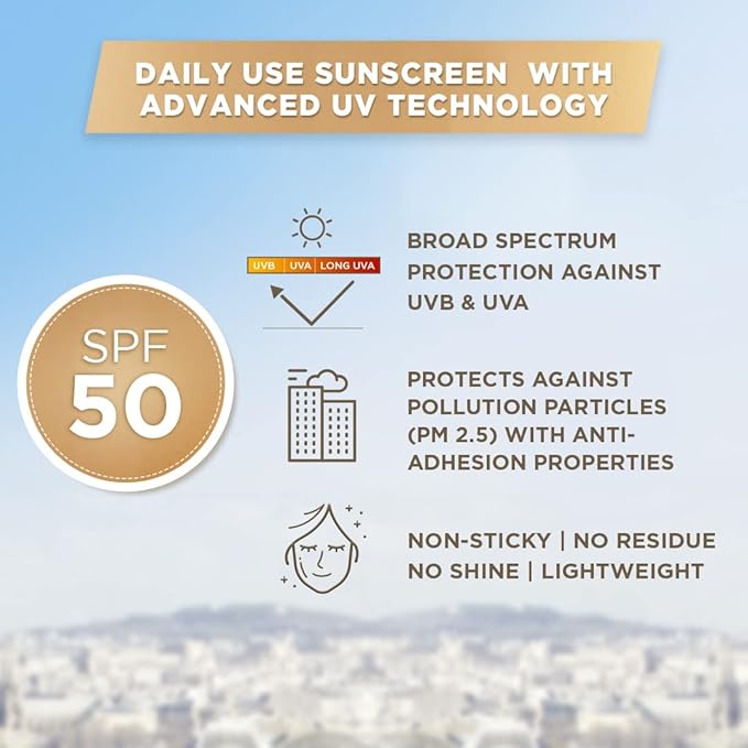 L’Oréal Paris Sunscreen, Lightweight Matte Sunscreen For Oily Skin, UVA & UVB Protection, With SPF 50 PA+++, Matte & Fresh, UV Defender Serum Protector, 50 ml