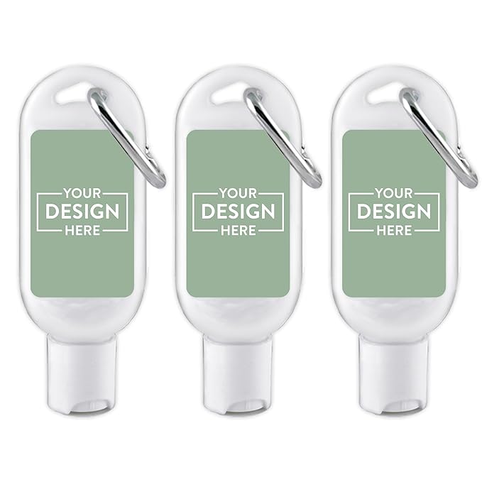 Personalized Sunscreen SPF 30 with Carabiner, Custom Sunscreen for Wedding Favors, Baby Showers, Party Favors (Set of 12)
