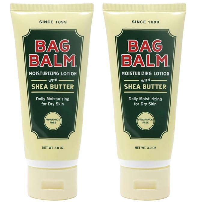 Bag Balm Vermont's Original Hand & Body Dry Skin Lotion with Shea Butter and Jojoba, Daily Hand Lotion for Dry Hands - Fragrance-Free, Non-Greasy Hand Moisturizer, Tube - 3oz, 2 Pack