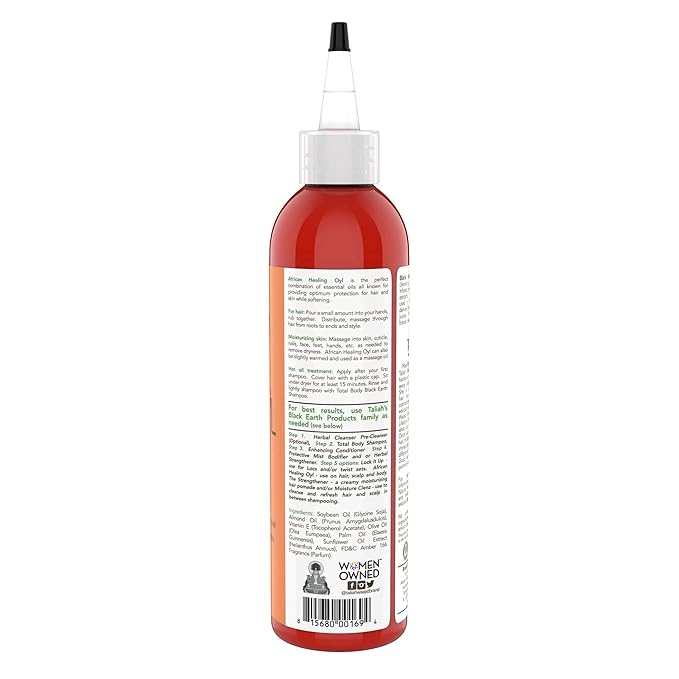 Taliah Waajid Black Earth Products African Healing Oyl | Total Body Oil | Softens, Moisturize, Coats, and Protects Hair & Skin | Infused with Vitamin E, Olive Oil, and Sunflower Oil- 8oz (T128)