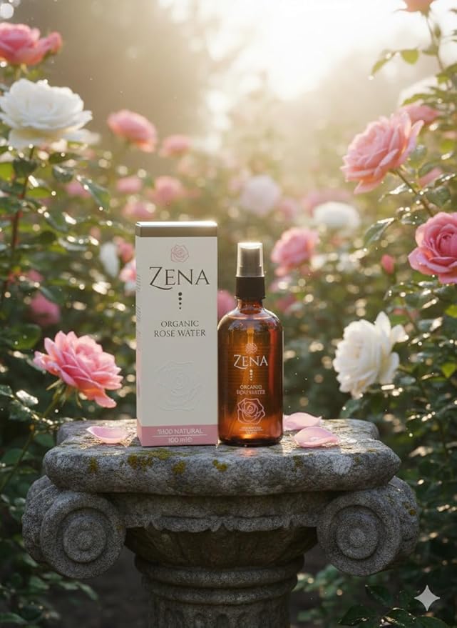 100% Pure Natural Rose Water + Rose Oil for Face and Hair – Revitalizing Rose Water Face Spray for Skin Care, Bath, Soaps, Hair Care, and Aromatherapy - 100 ml (3.38 oz.)