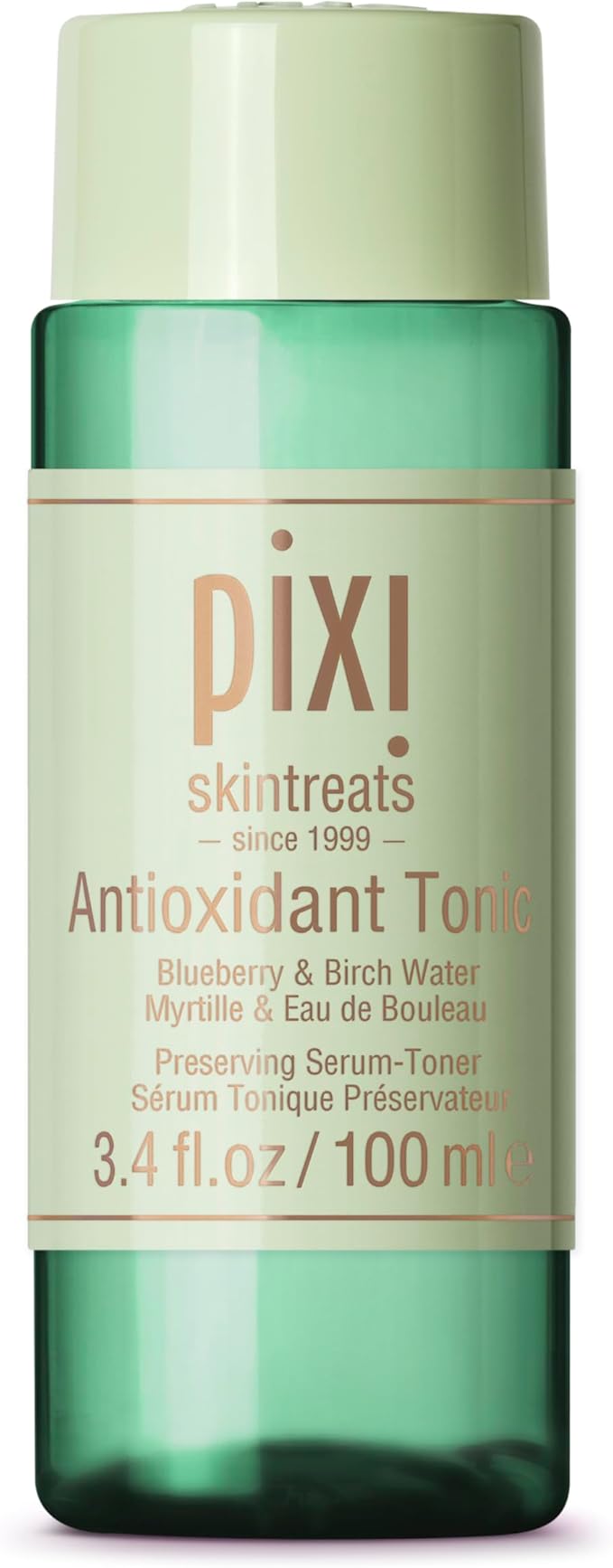 Pixi Antioxidant Tonic | Alcohol-Free Hydrating Multi-Tasking Formula with 3 Facial Skin Care Products in 1 | Face Toner, Essence, and Serum in One Step | 100mL Travel Size Skincare