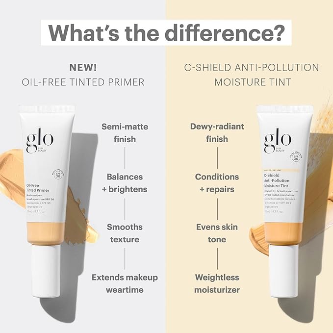 Glo Skin Beauty C-Shield Anti-Pollution Moisture Tint - Tinted Moisturizer With SPF 30 for Face, Broad Spectrum Protection & Vitamin C, 1.7 Oz (10W-Dark)