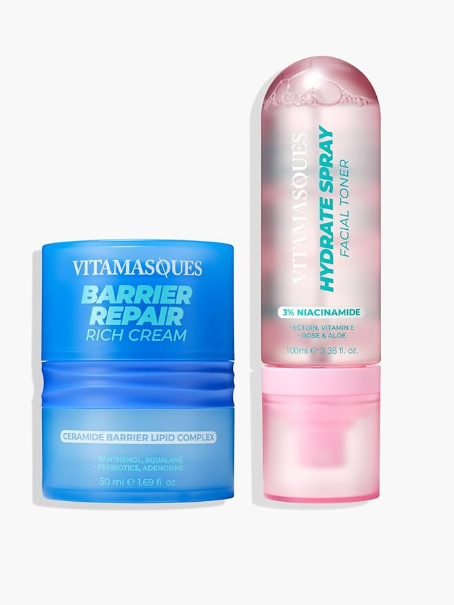 Vitamasques Barrier Repair Moisturizer & Toner Set - Simple 2 Step Healthy Hydration