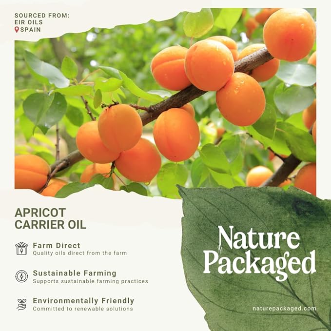 Nature Packaged Apricot Kernel Oil - Direct from Spain and Turkey - 100% Pure Carrier Oil for Hair, Face, and Skin - Cold-Pressed Carrier Oils (4 Gallons)