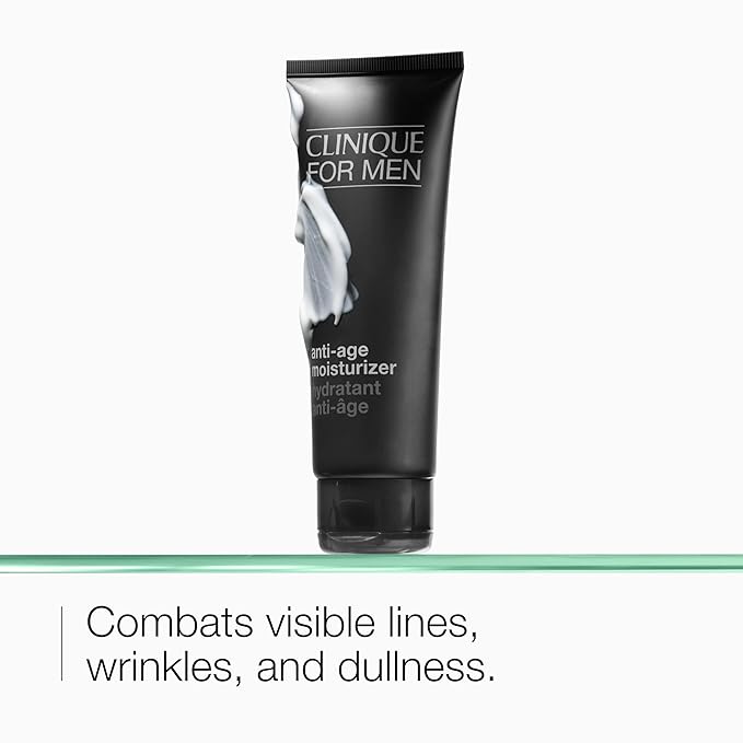 Clinique For Men Daily Anti-Age Face Moisturizer With Hyaluronic Acid,Vitamin E + Glycerin | Combats Lines,Wrinkles + Dullness | Hydrating-+ Brightening-| Lightweight,3.4 Fl Oz,(Pack of 2)