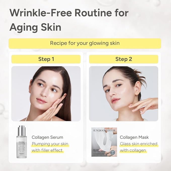 SUNGBOON EDITOR Fine Line Care Duo: Cream in Serum & Collagen Capsule Cream, Deep Fine Line Care, Glow Mist, Elasticity for Aged Skin, Face Moisturizer, Gifts for Mom, Korean Skin Care