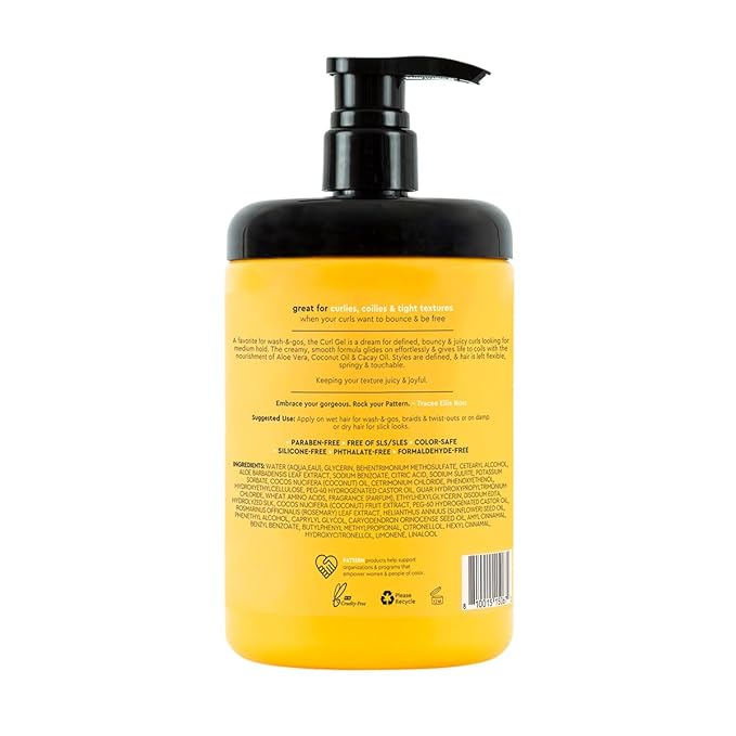PATTERN Beauty by Tracee Ellis Ross Curl Gel w Medium Hold w Aloe and Cacay Oil for Curly Hair, 3a-4c