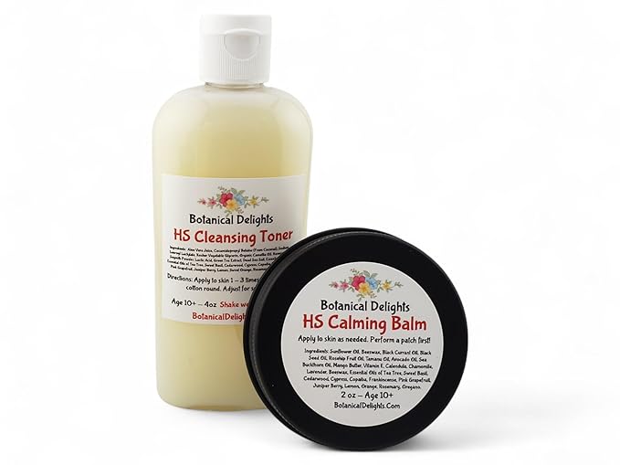 Hidradenitis Suppurativa Cleansing Toner and Calming Balm - Designed specifically to soothe and prevent HS flare-ups - Eases pain and allow the toxins inside to drain and begin skin rejuvenation