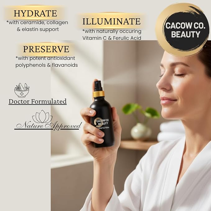 Organic Lotus Tea Toner - Vitamin C and Ferulic Acid - Evens Skin Tone and Brightens Complexion