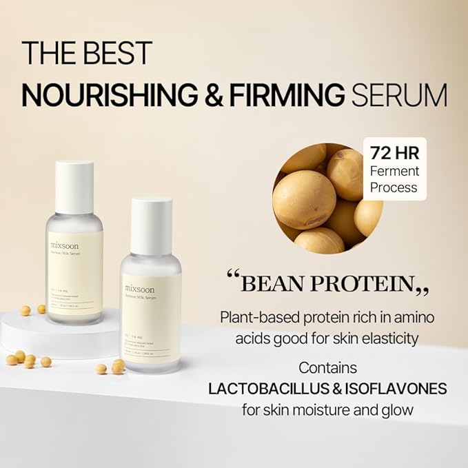 mixsoon Soybean Milk Serum - Milk Moisturizer, Face Milk, Hydrating and Firming for Face, Nourishing Formula for Smooth Skin 50ml / 1.69 fl.oz. Korean Glass Skin Care