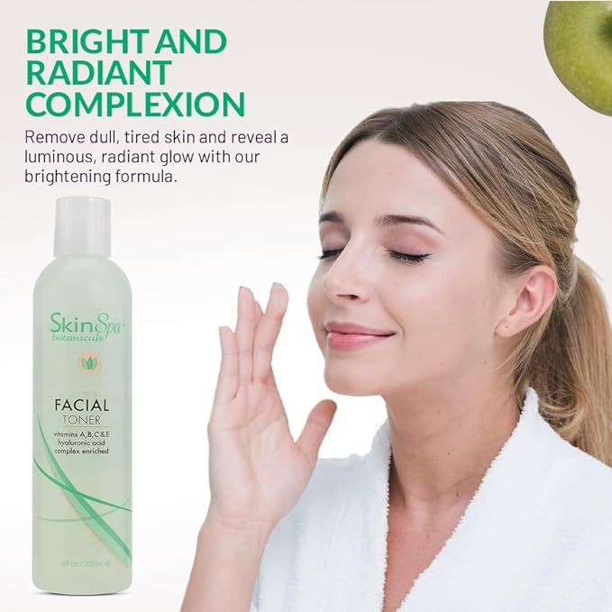 Skin Spa - Face Toner for All Skin Types 8 Oz, Skin Care Daily Facial Toner - Hydrates and Refresh Skin, Non- Alcoholic and Paraben Free Formula