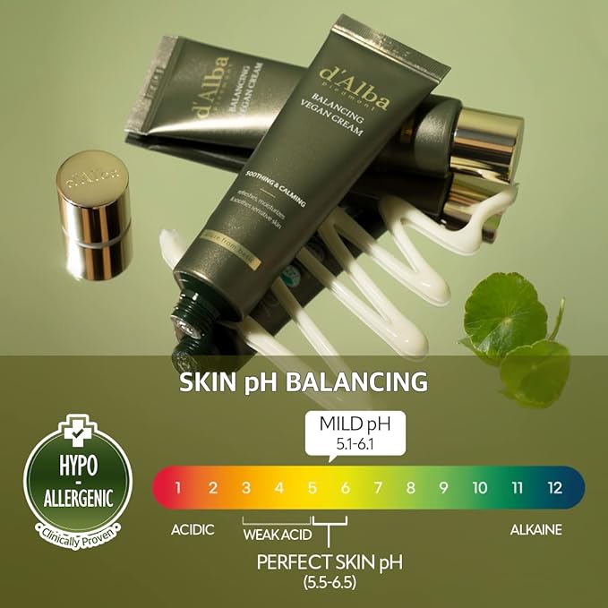 D'alba Piedmont White Truffle Mild Skin Balancing Vegan Cleanser, Toner, and Cream Bundle (200ml, 150ml, 55ml)