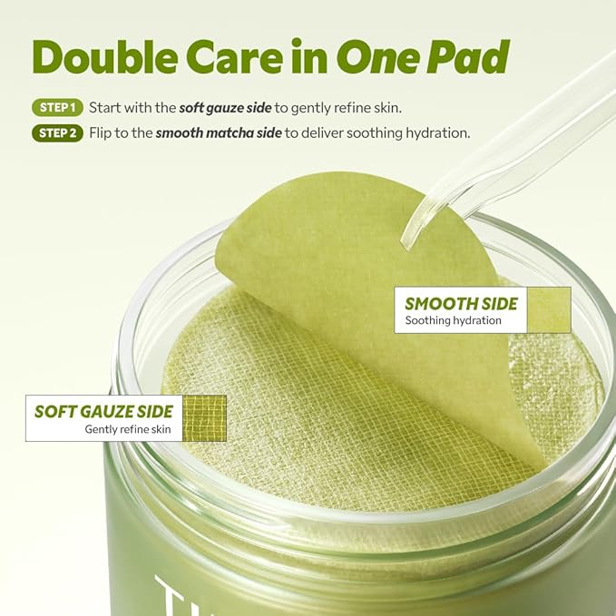 TIRTIR Matcha PDRN Toner Pad | Double-Sided Pad for Refine and Hydration, 10,000ppm Vegan PDRN & 2% Niacinamide, Instant Redness Relief, Daily Calm Soothing Exfoliator, 70 Pads (Pack of 1)