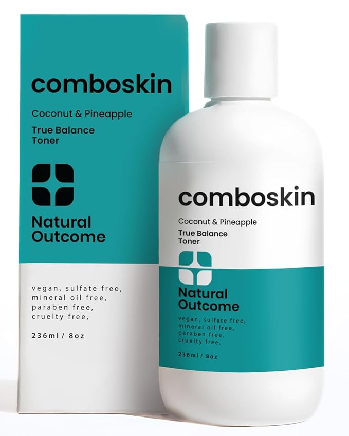 Natural Outcome Combination Skin Balancing Face Toner | Alcohol Free Witch Hazel Facial Astringent w/Hydrating Aloe Vera, Coconut & Pineapple | 8 oz