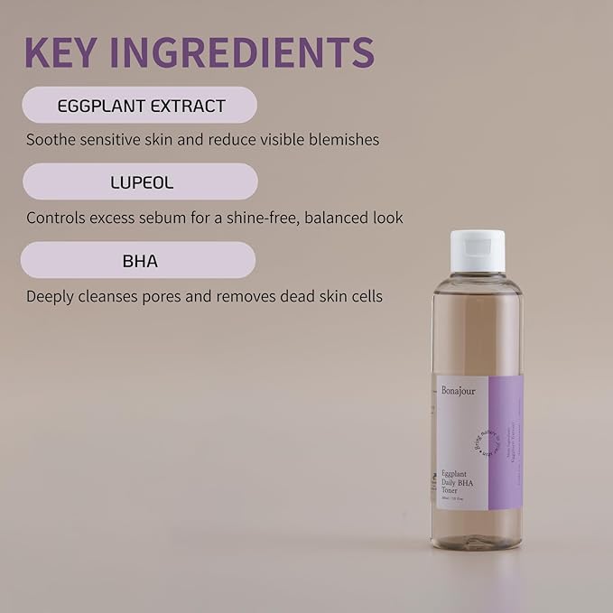[BONAJOUR] Eggplant Daily BHA Toner & Cream Duo 7.2+1.7 fl.oz