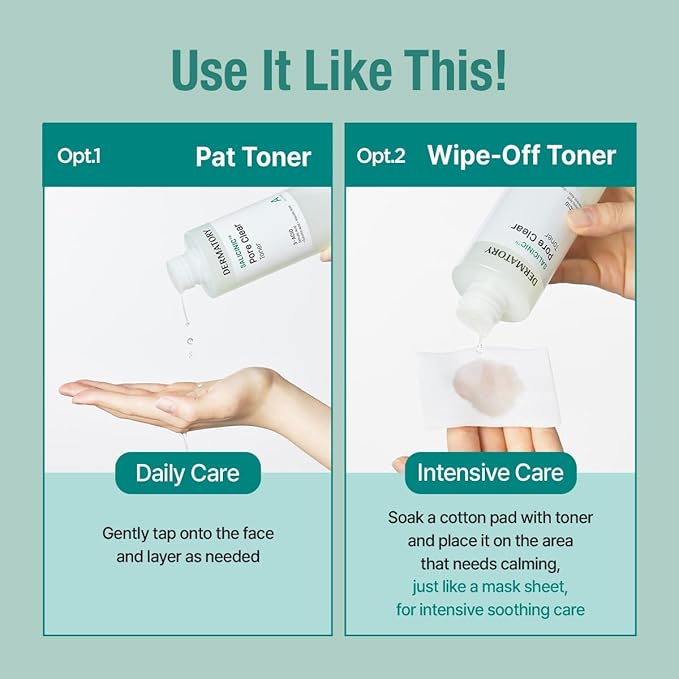 DERMATORY Salicinic Pore Clear Toner - BHA Salicylic Acid, Pore Minimizer, Soothing, Deep Hydrating, Purifying, Refreshing Watery Texture, for All Skin Types, Korean Skin Care