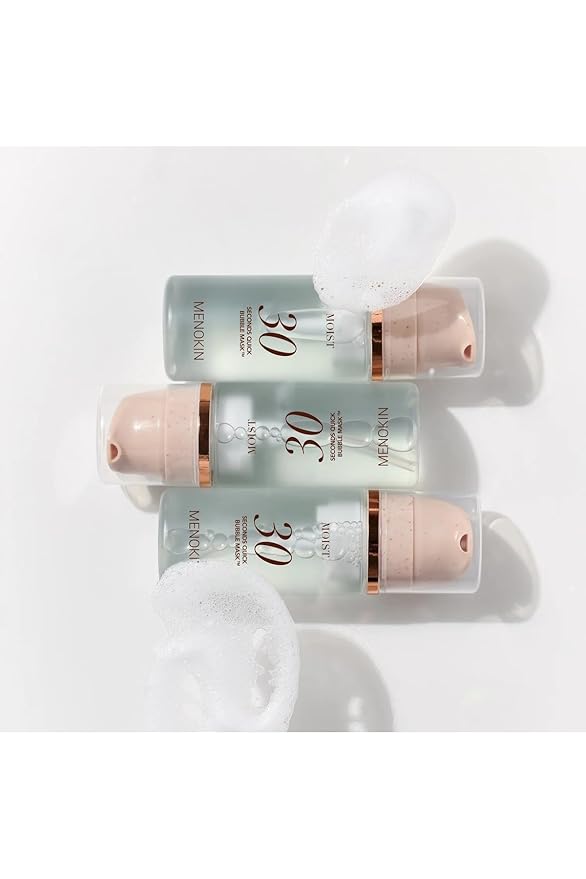 MENOKIN 30 Seconds Quick Bubble Mask [MOIST] - [Hyaluronic Acid] in Micro-bubbles, 8 Types for 96% Moisture Improvement, Deep Hydration, Niacinamide, Korean Skin Care Essential, 70 Uses, 3.21 fl.oz