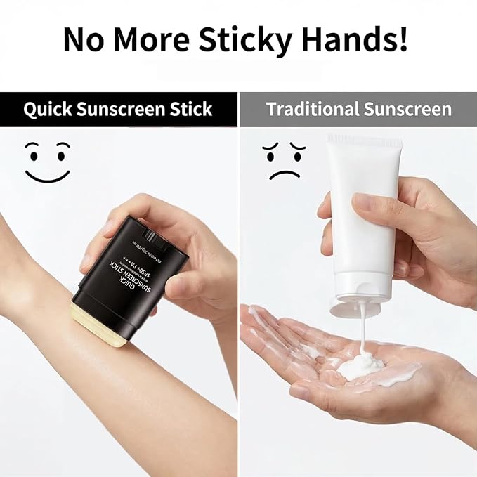 Sunscreen Stick SPF PA50++++ Broad Spectrum, Semi-Matte Korean Sunstick for Face and Body, No White Cast, Water Resistant 80 Min, Portable Sunscreen for Beach Sports Daily Use, Travel Size