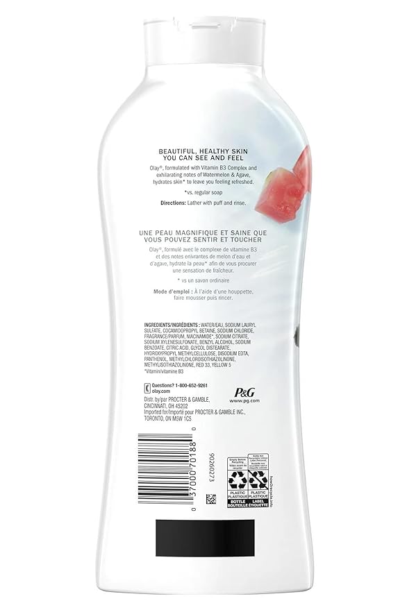 Olay Body Wash Fresh Water Melon And Agave 22 Ounce (Pack of 2)