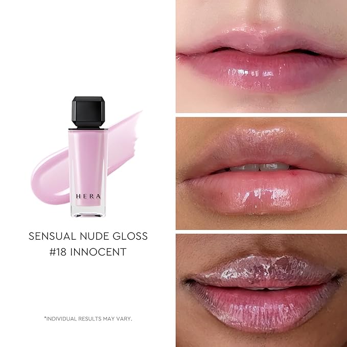 HERA Sensual Nude Lip Gloss #18 INNOCENT | Volumizing Sheer & Glossy Finish, Non-sticky, Moisturizing and Hydrating, Korean Makeup, 0.17 oz. (5g)