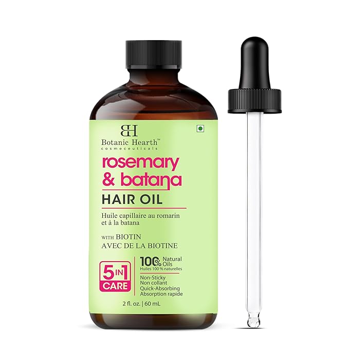 Botanic Hearth 100% Pure Rosemary Batana Oil For Hair Growth & Hair Treatment Oils 2 Fl Oz | Infused with coconut Oil | Hair Oil Repairs Dry Damaged Hair, Strengthening, Healthier | All Hair Types