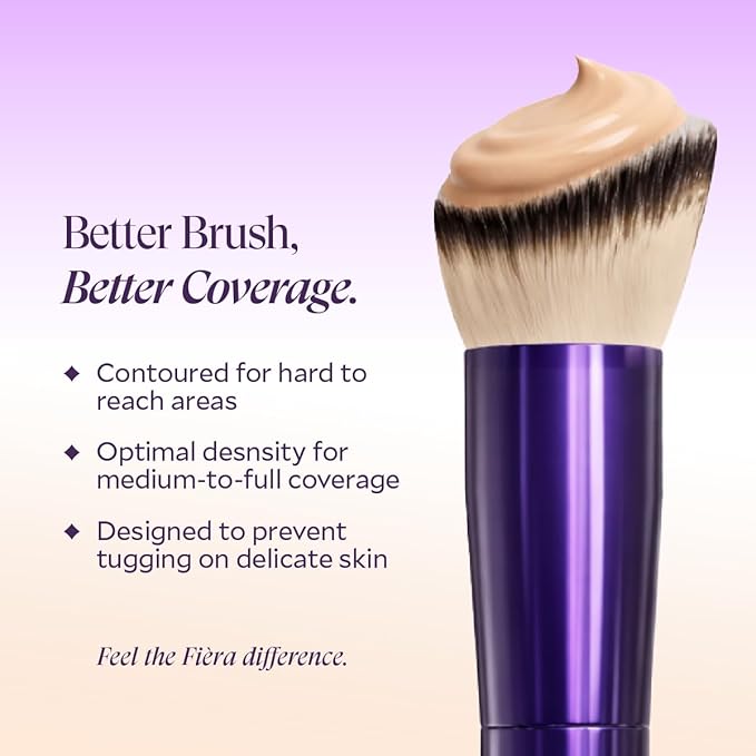 Fièra Concealer & Foundation Brush - Expert Tool for Cream & Liquid Makeup - Seamless, Even Application - Lightweight & Easy to Clean - Perfect for Use with Fièra Luxury Concealer