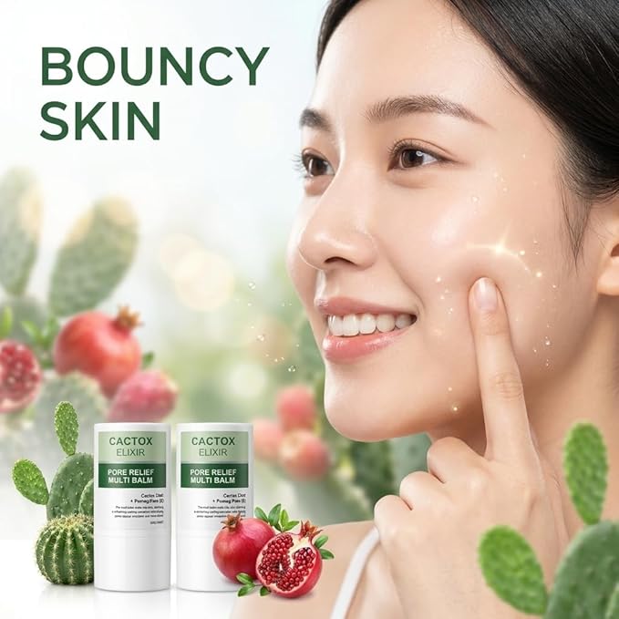 2-Pack Pore Relief Multi Balm Stick – Instant Cooling & De-Puffing, Pore Tightening, Helps Reduce the Look of Puffy Skin & Enlarged Pores, Face & Eye Skincare Balm Stick