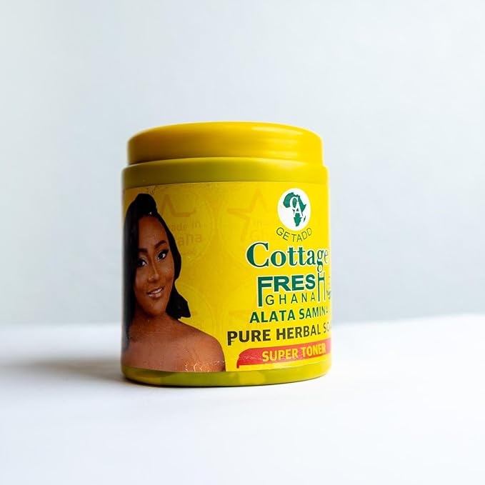 GETADD | Cottage Fresh Ghana | Alata Samina Pure Organic Herbal Soap | African Black Soap | Handmade | Imported from Ghana 19.4oz | 550grams (Super Toner, Yellow Top)