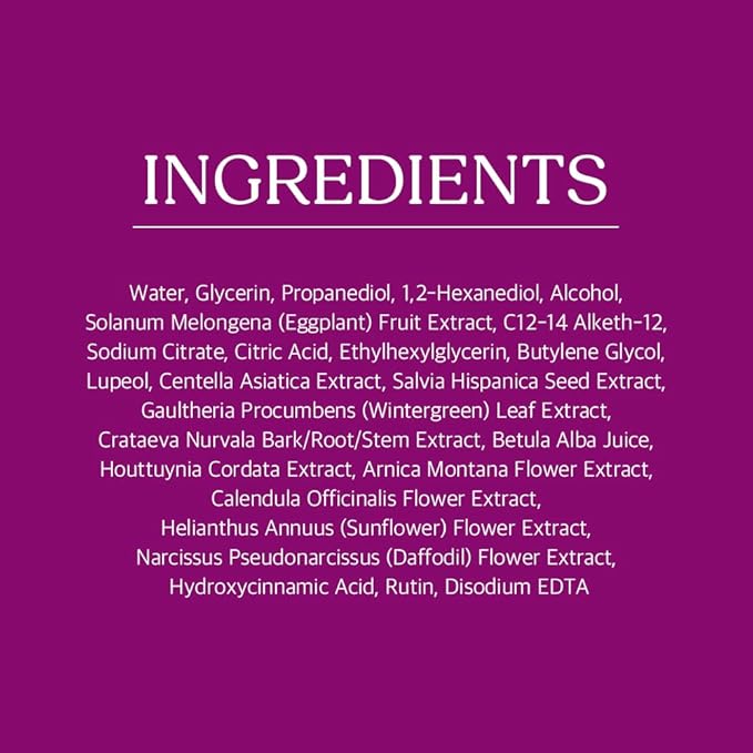 Papa Recipe Eggplant Clearing Skin(6.76fl oz/200ml) - Lupeol Moisturizing Toner for Face, Deep Hydration & Soothing with Eggplant Extract, Suitable for Combination & Dry Skin, Korean Skin Care