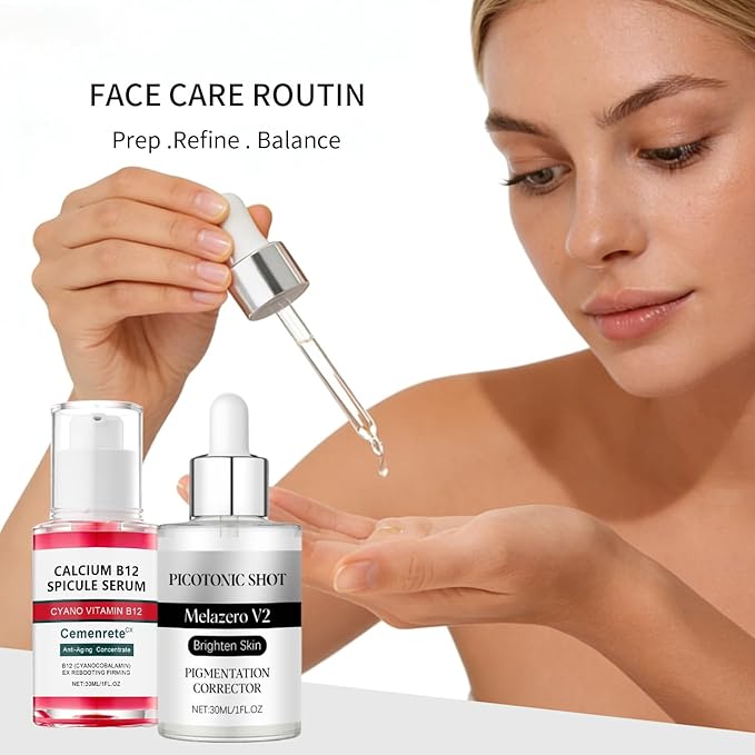 Calcium Daily Skincare Set with Multi Balm Stick – Lightweight Moisturizing Facial Care – Gentle Daily Hydration for Smooth-Looking Skin – Portable Balm Stick for Face & Neck, All Skin Types