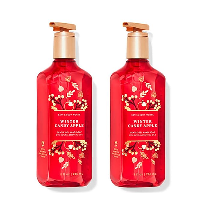 Bath & Body Works Deep Cleansing Gel Hand Soap 2 Pack 8 oz. (WInter Candy Apple), 16.0 Fl Oz